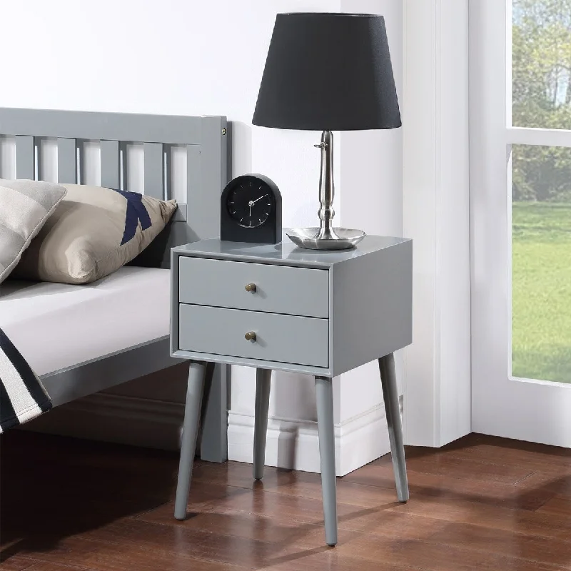 Nightstand with 2-Drawers, Small Side End Table with Storage