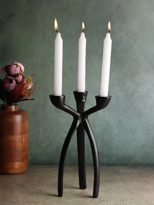 Trifecta Candle Holder in Black