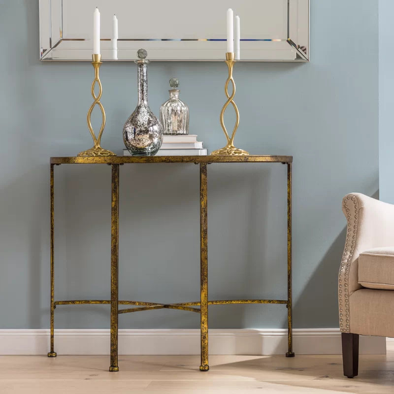 Zoey Glass Top Console Table