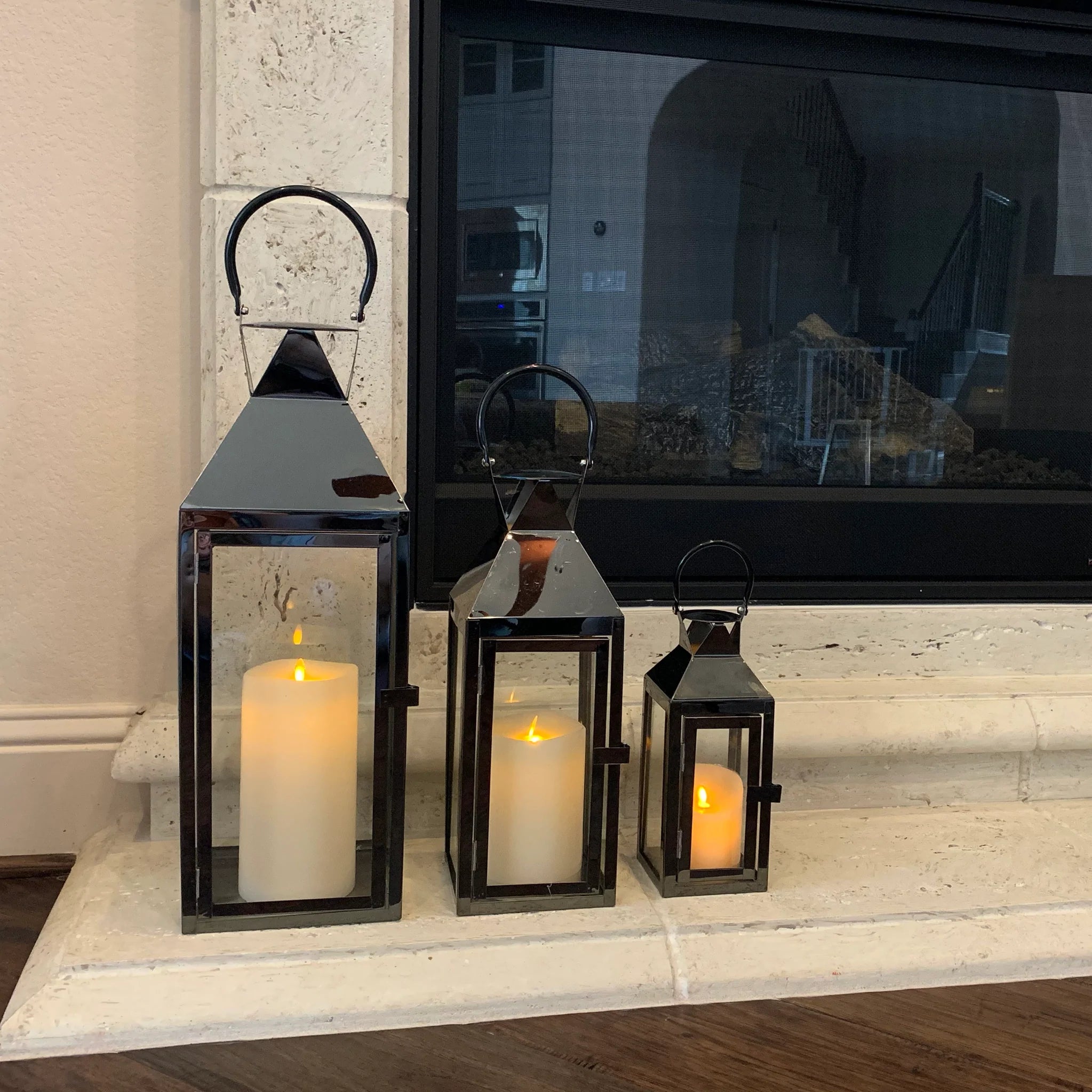 3-PC Hurricane Candle Lantern Set