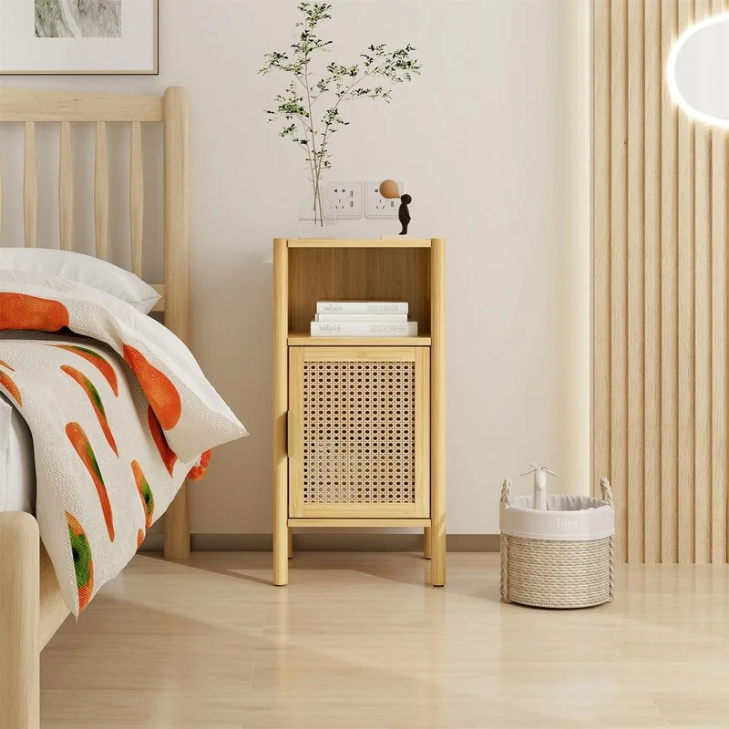 Bamboo rattan 1 door cabinet, nightstand, end table