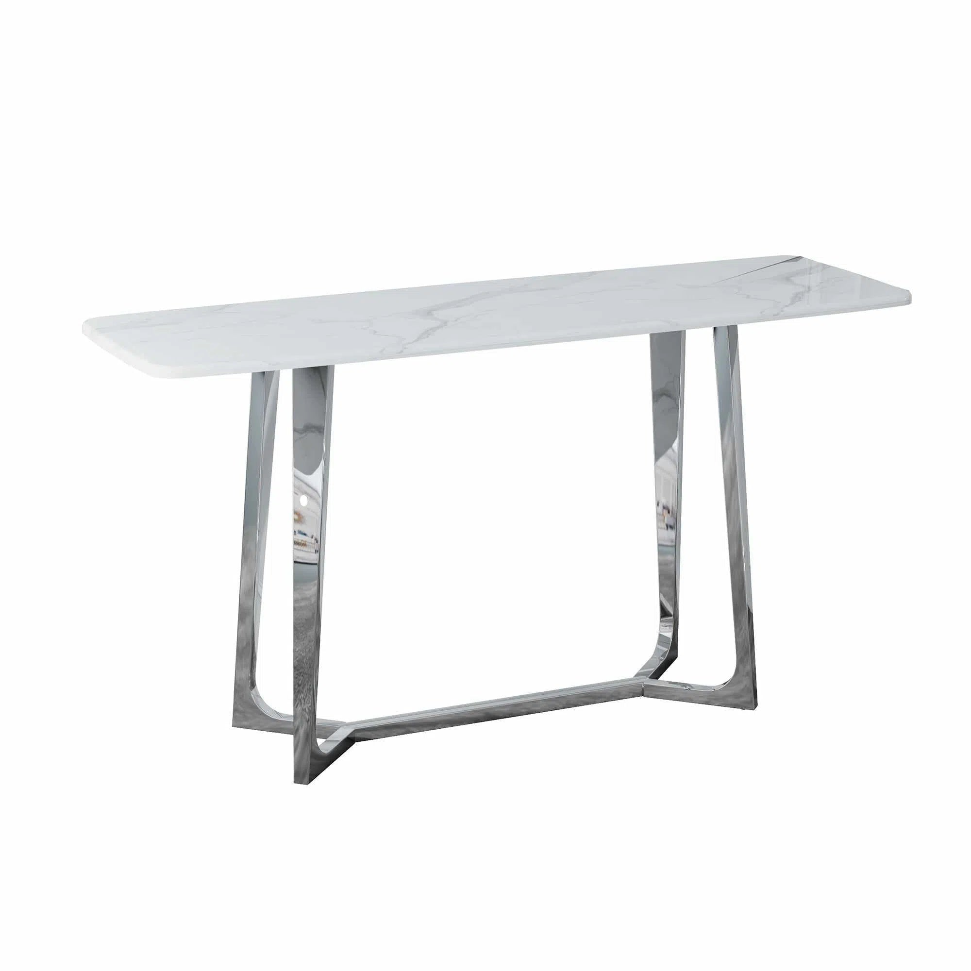 Silver and Marble Console Table