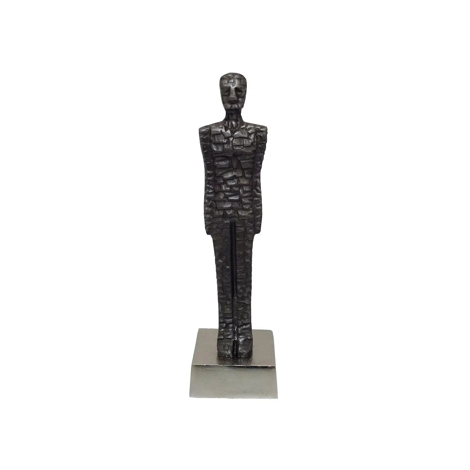 Small Standing Man Sculpture - Grey