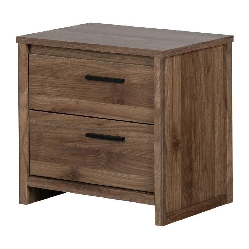 Tao 2-Drawer Nightstand - End Table with Storage Gray