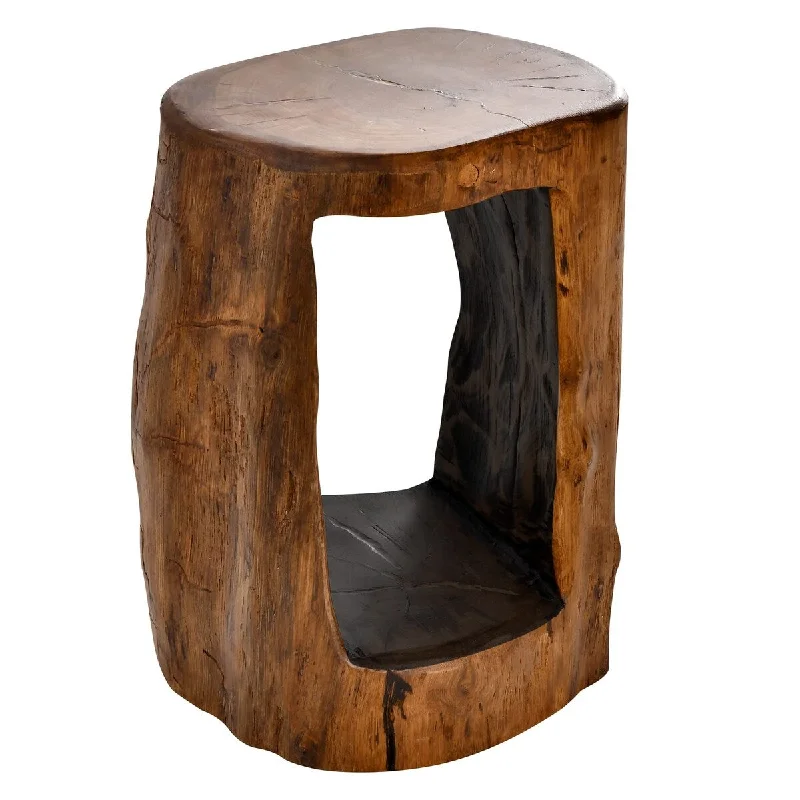 Tree Stump Stool, Plant Holder, Tree Accent Table, Live Edge Side Table,Round Wood End Table,Nightstand, 16" Tall