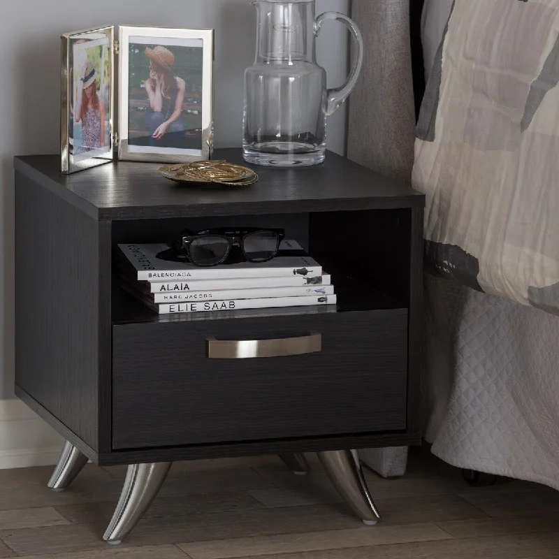 Warwick Modern and Contemporary Espresso Brown Finished Wood End Table