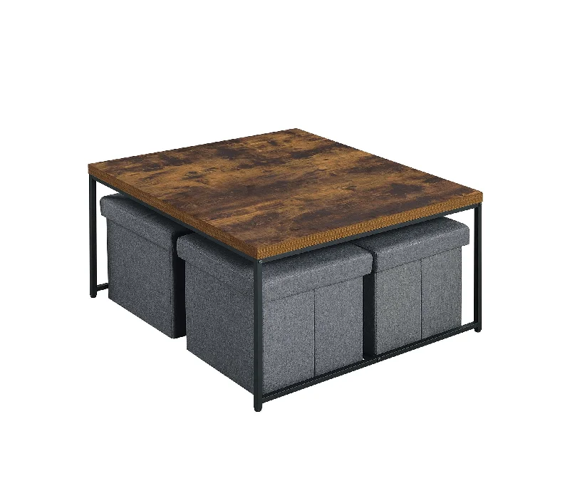 Caitlin - Wood Grain 5 Piece Coffee Table (Set of 5)