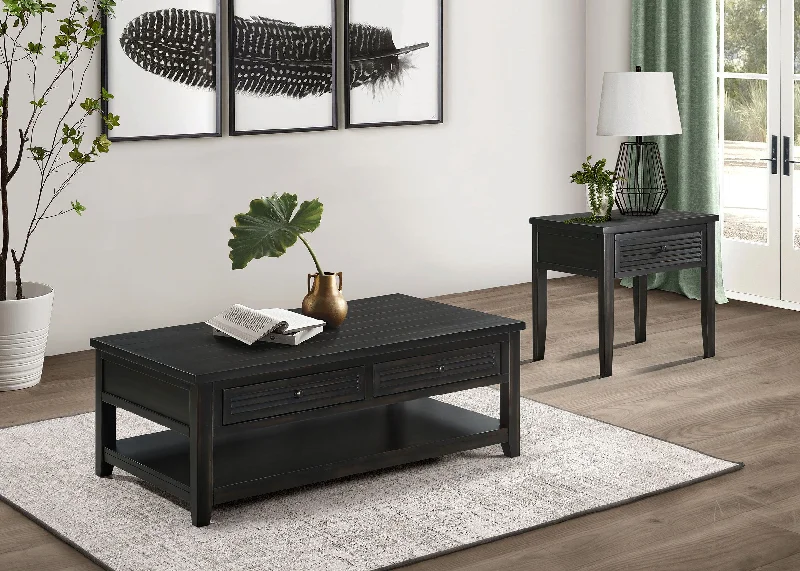 Concord - 2-Drawer Rectangular Coffee Table - Distressed Java