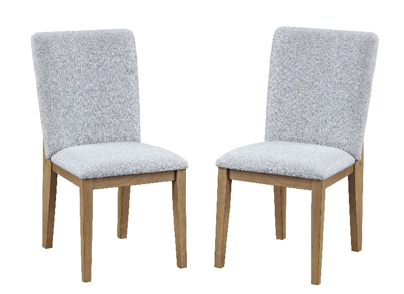 Delphine - Linen Fabric 19" Dining Chair (Set of 2) - Gray