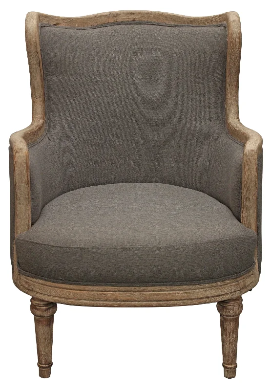 Linen Solid Color Arm Chair - Gray