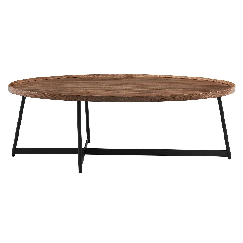 Metal Oval Coffee Table - Brown / Black