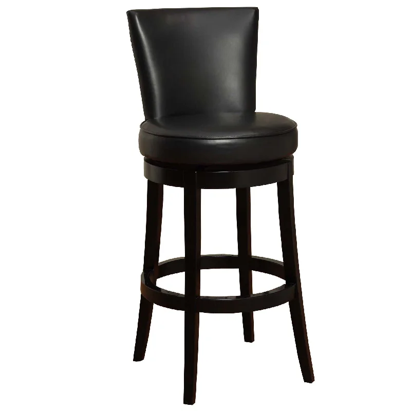 Solid Wood Swivel Bar Height Bar Chair - Black