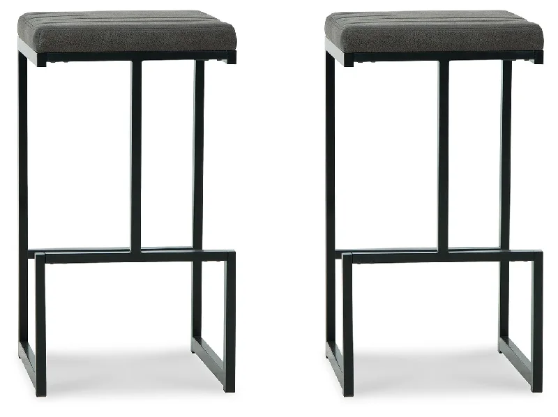 Strumford - Gray / Black - Tall Uph Barstool (Set of 2)