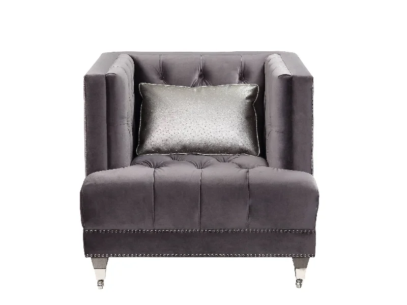 Tufted Arm Chair - Gray