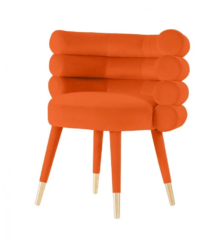 Velvet Barrel Chair - Orange