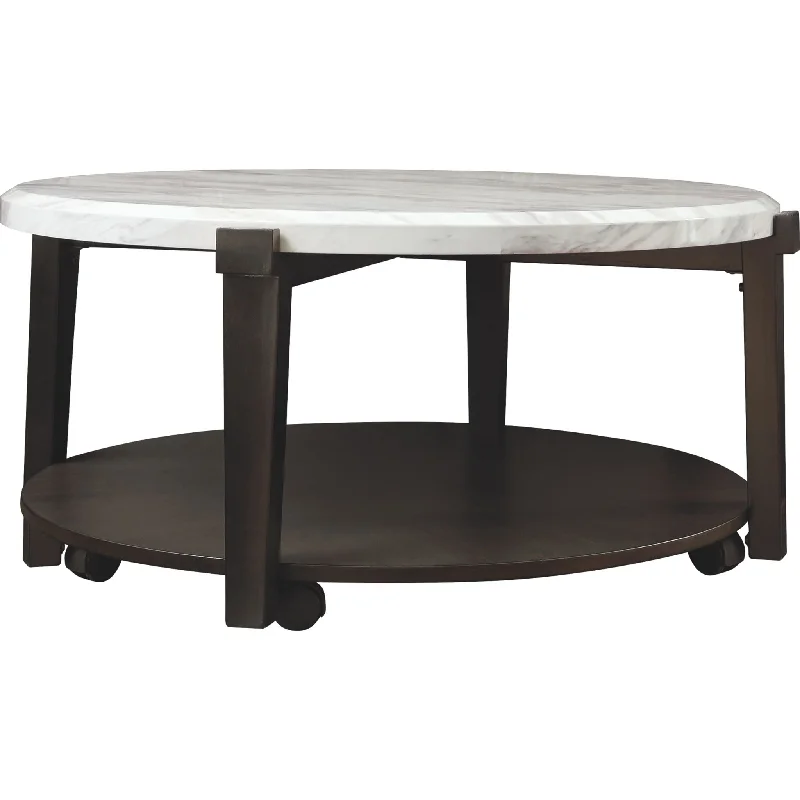 Ashfair Coffee Table - Dark Brown/White